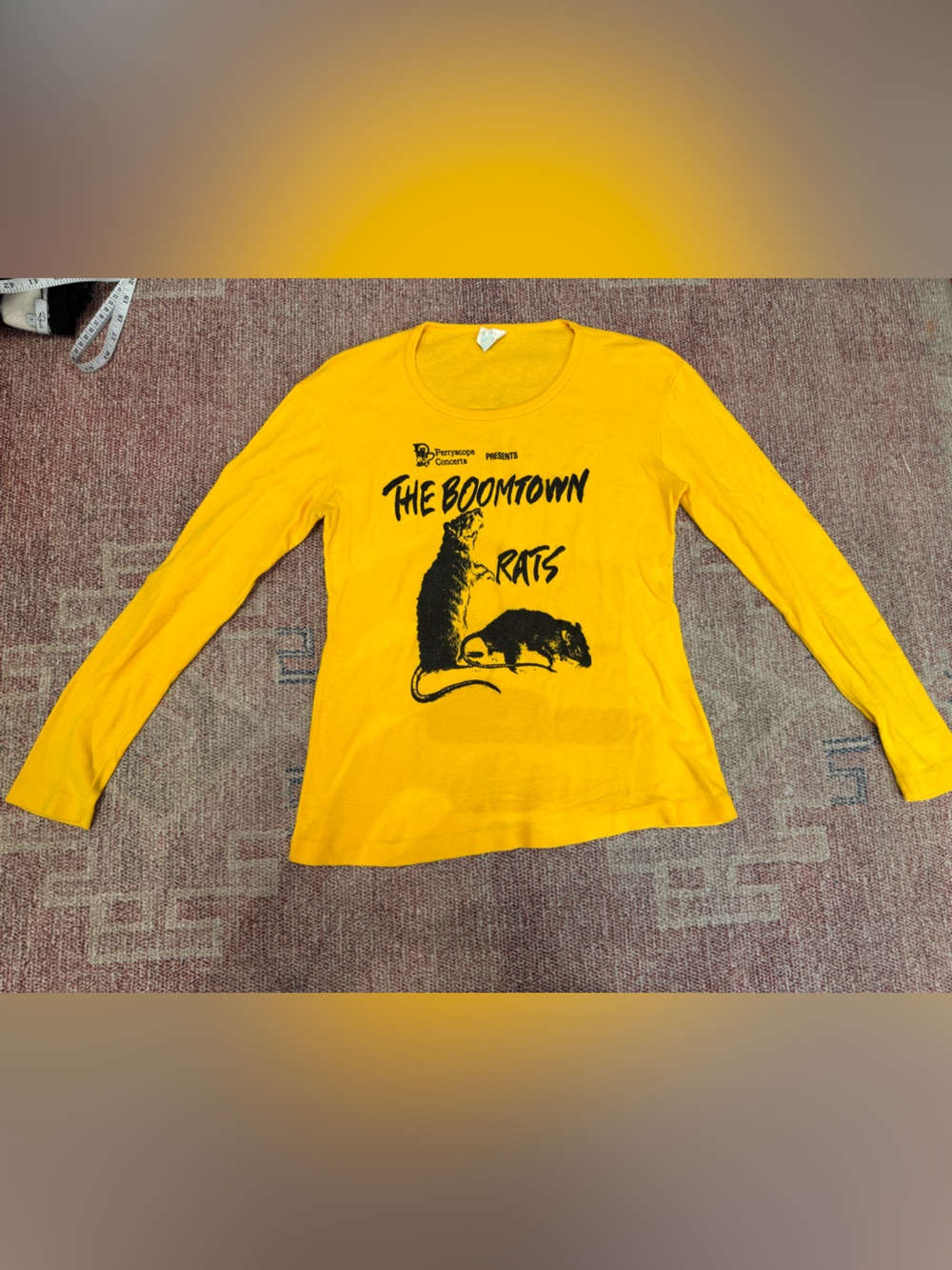 Boomtown rats 1970’s true vintage women’s long sleeve concert tee lg